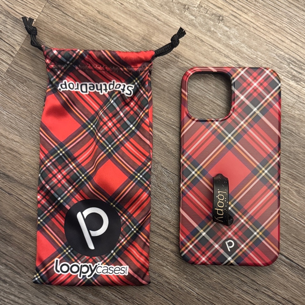 iPhone 12 Pro Max Loopy Case Tartan Red